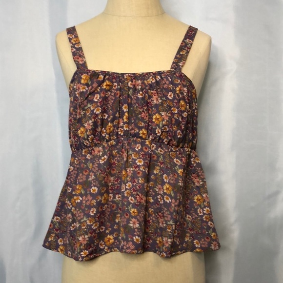 Pink Rose Women’s Spaghetti Straps Floral Top    Size S - Picture 1 of 10